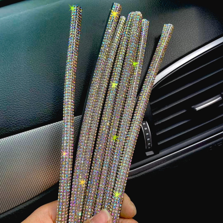 5 PCS Car Outlet Diamond Decorative Strip Air Conditioning Port U-Shaped Clip Strip, White, Red, Green, Pink, AB Colorful, Blue, Black