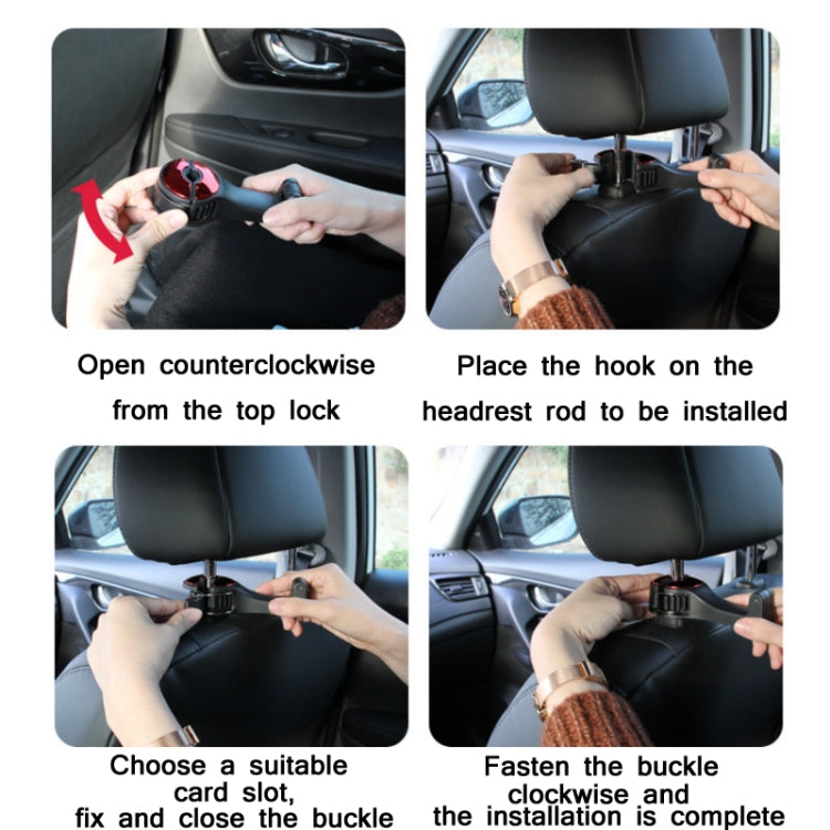 Car Multifunctional Rear Headrest Mobile Phone Hook, Second Generation Silver, Second Generation Red, Second Generation Blue