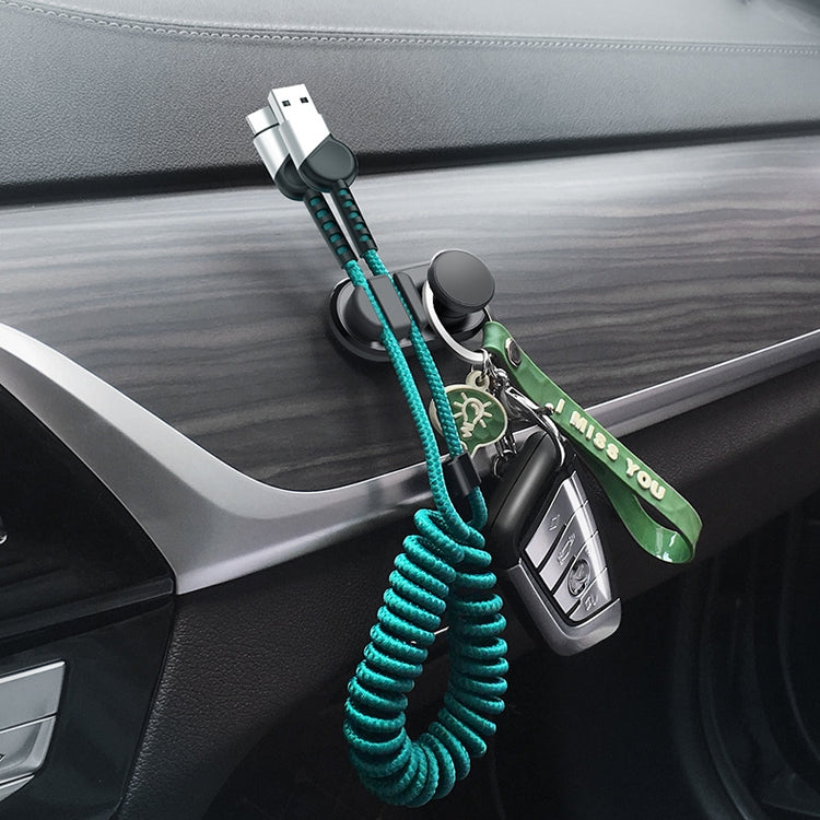 3 PCS Car Sticky Storage Data Cable Hook, Dark Green, Space Silver, Black