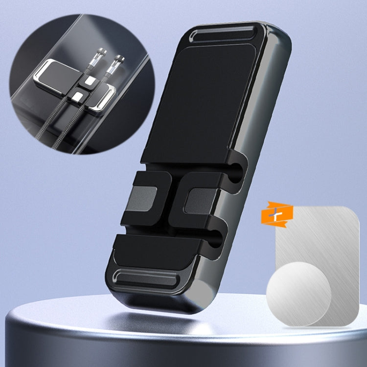 S15 Magnetic Aluminum Alloy Bracket Data Cable Storage Sticker Car Phone Holder