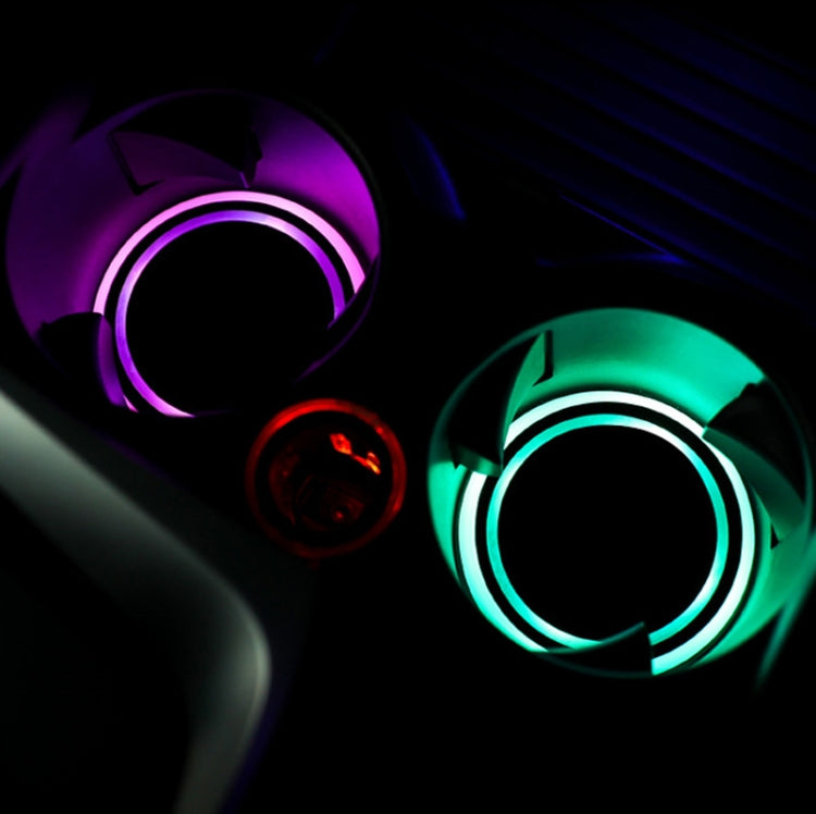 1 Pair 68mm LED Smart Light-Emitting Coaster Light Car Cup Slot Atmosphere Light