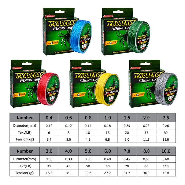 2 PCS PROBEROS 4 Edited 100M Strong Horse Fish Line, 5.0 / 50LB, 6.0 / 60LB, 7.0 / 70lb, 8.0 / 80lb, 10.0 / 100LB
