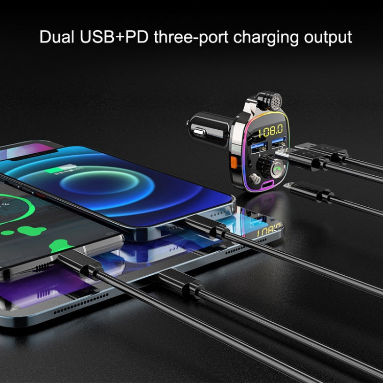 BC08 Car MP3 Bluetooth FM Transmitter With Ambient Light, BC08