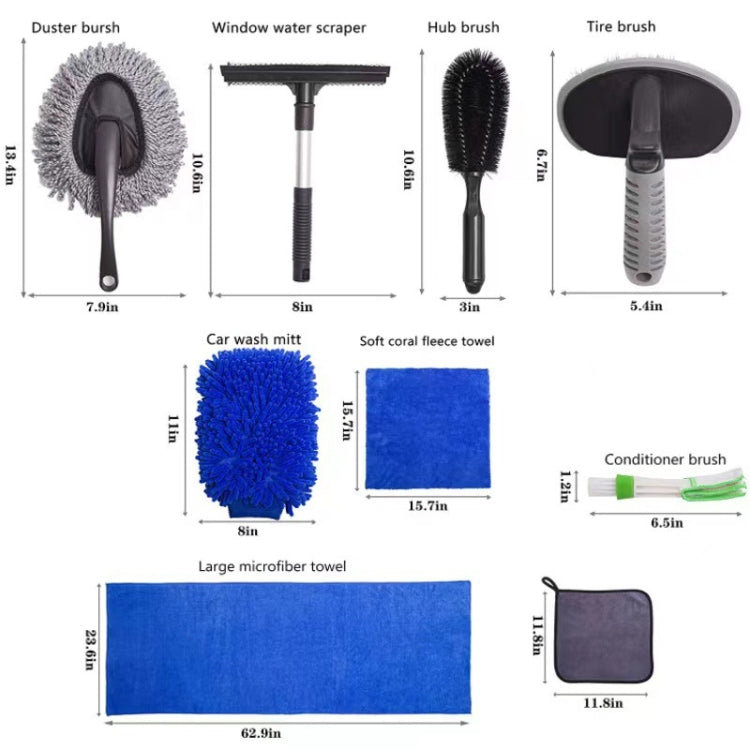 Car Wash Gloves Double-Sided Wiper Towel, 14 PCS / Set