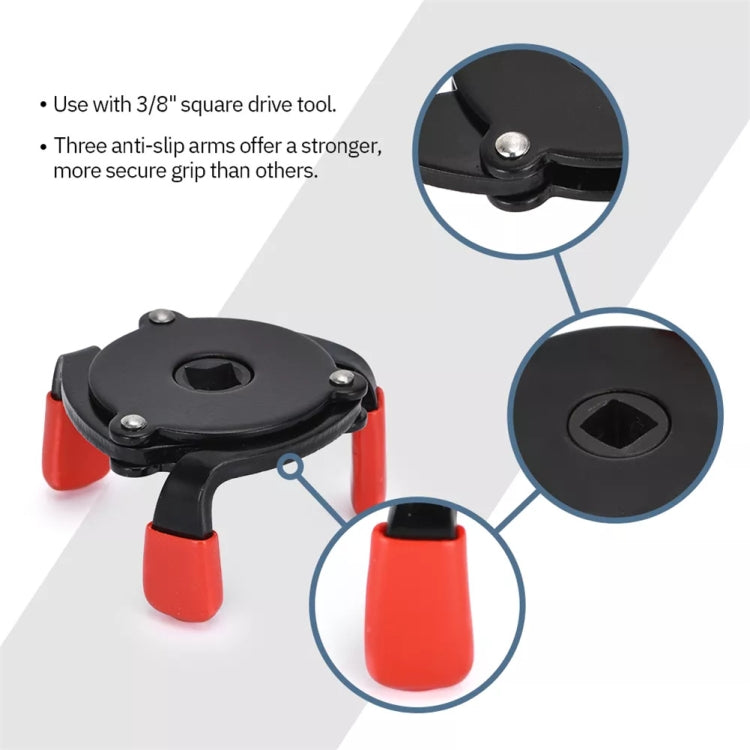 60-95mm Auto Car Repair Three Jaw Oil Filter Wrench Tool, 60-95mm