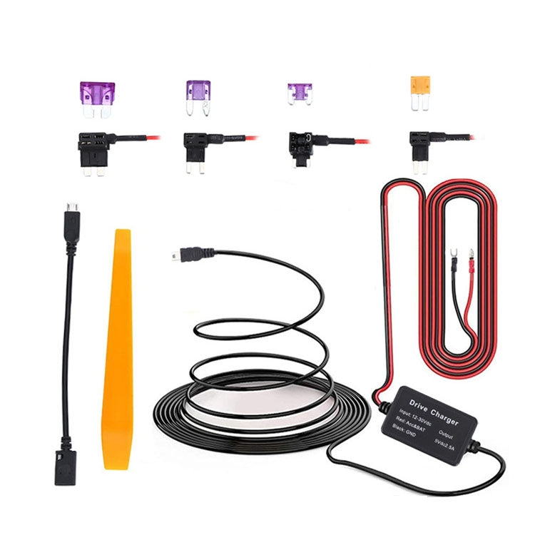 C301 12V to 5V Car ACC Takes Electricity Buck Cables, Model: MINI Straight Buck Cable + 1 x Take Appliance, Buckle + 4 x Take Appliance, MINI