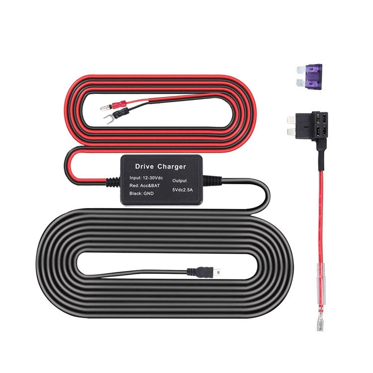 C301 12V to 5V Car ACC Takes Electricity Buck Cables, Model: MINI Straight Buck Cable + 1 x Take Appliance, Buckle + 4 x Take Appliance, MINI