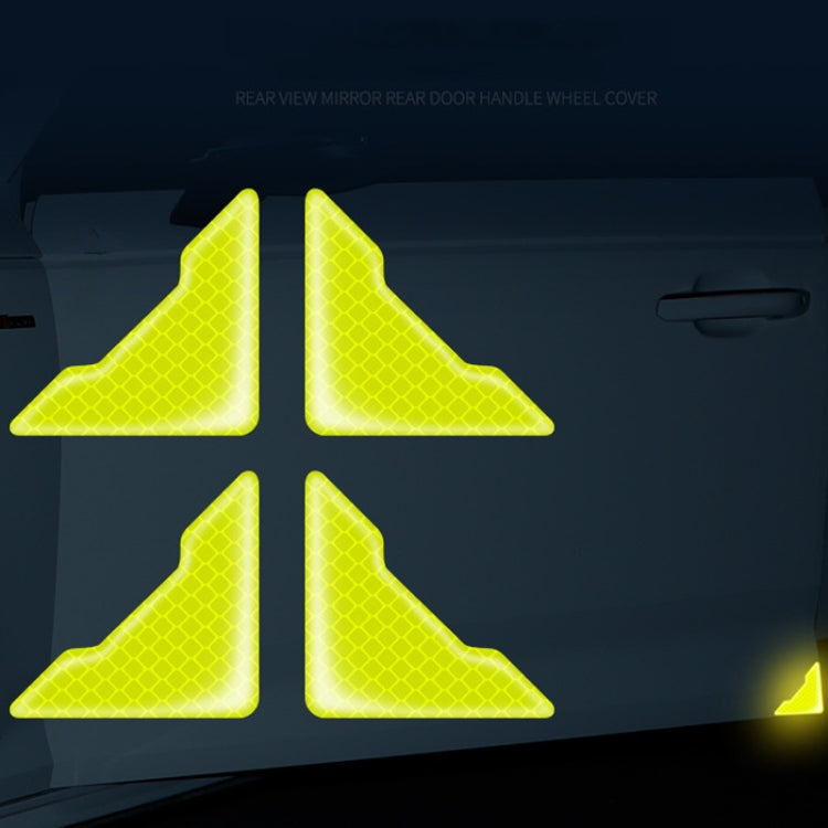 4pcs /Set Car Safety Warning Reflective Anti-Strike Stickers, Epoxy Fluorescent Green, Epoxy White, Epoxy Red, Epoxy Golden Yellow, Epoxy Blue, Epoxy Colorful