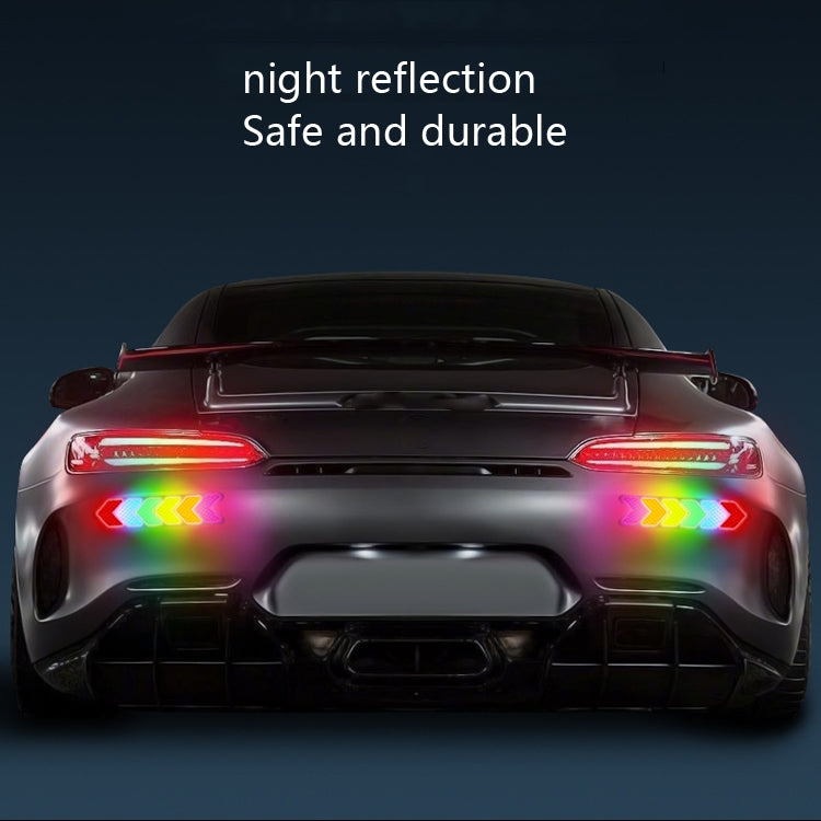 4pcs /Set Car Safety Warning Reflective Anti-Strike Stickers, Epoxy Fluorescent Green, Epoxy White, Epoxy Red, Epoxy Golden Yellow, Epoxy Blue, Epoxy Colorful