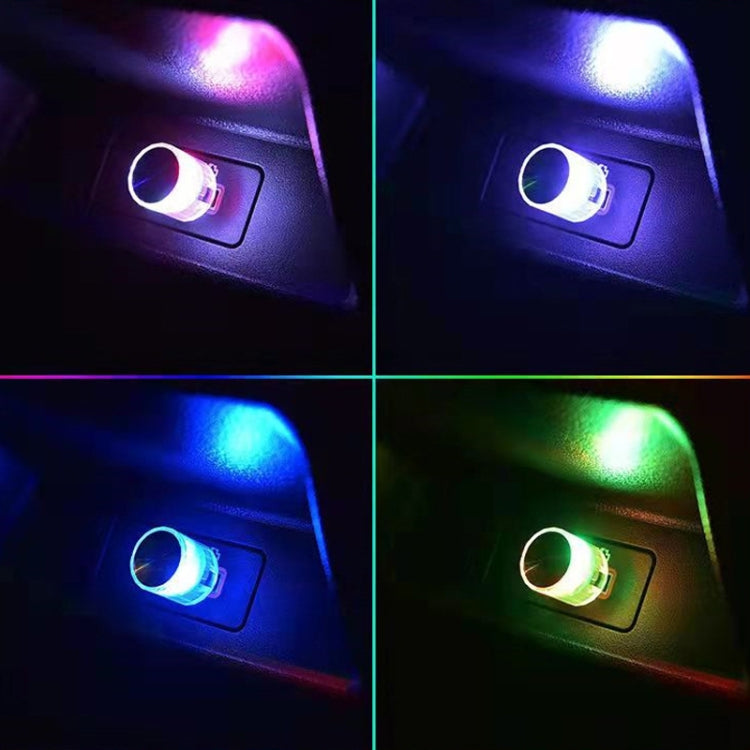 Car Decorative USB Universal LED Atmosphere Lamp, White, Ice Blue, Purple, Red, Yellow, Deep Blue, Colorful Flash, Colorful Slow Flash