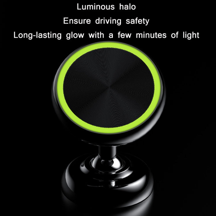 Car Aluminum Alloy Magnetic Mobile Phone Holder, Black (Luminous)
