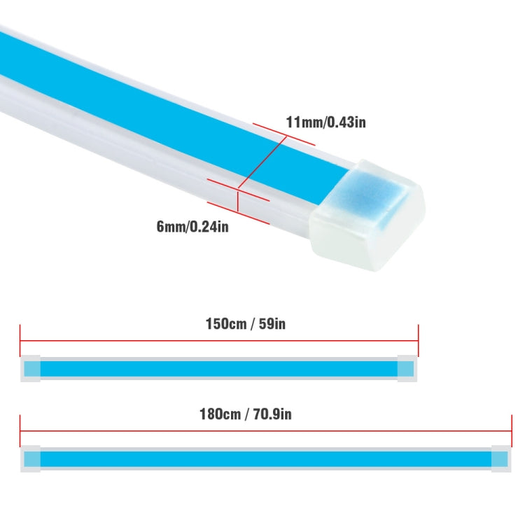 Car LED Streamer Decorative Hood Atmosphere Lights, Style:, Monochrome Blue Light, Monochrome Red Light