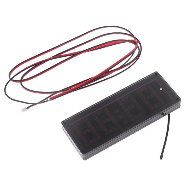 LED Dot Matrix Clock Car Thermometer Battery Voltage Measurement, 3 in 1 White
