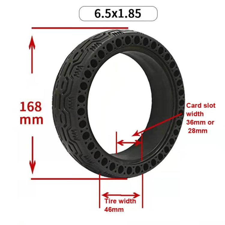 6.5x1.85 Solid Tire Honeycomb Tire Electric Scooter Tire,Specification: With Plastic Wheel, 36mm Card Slot, With Plastic Wheel