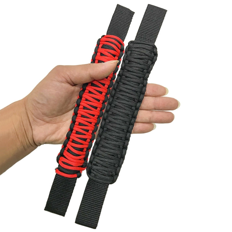 Car Rear Handle SUV Modified Umbrella Rope Braided Handle, Rear Handle Red Black