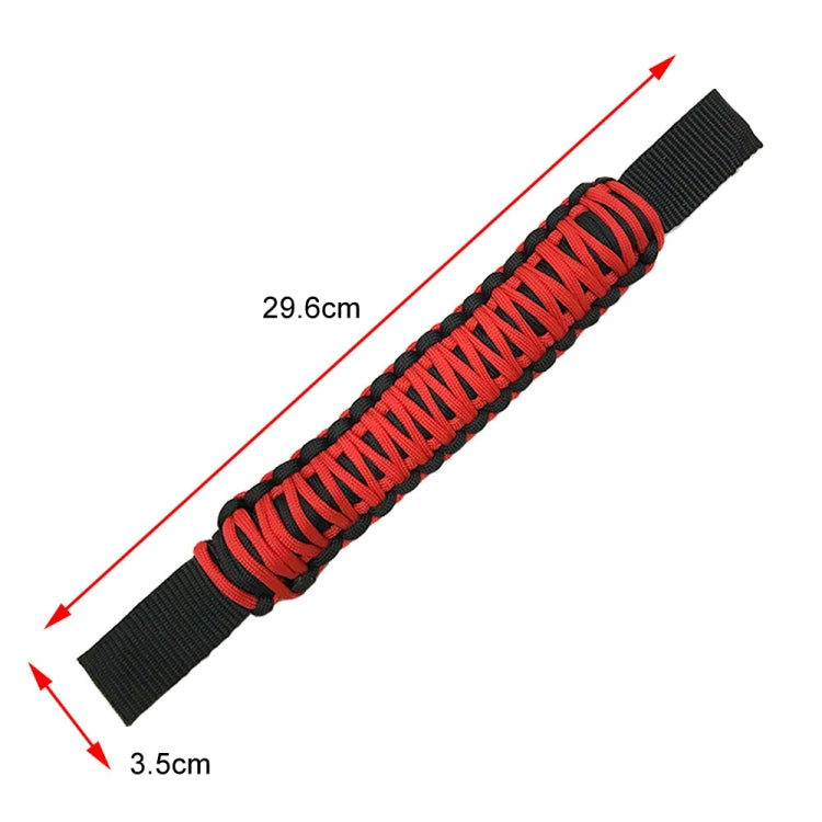 Car Rear Handle SUV Modified Umbrella Rope Braided Handle, Rear Handle Red Black