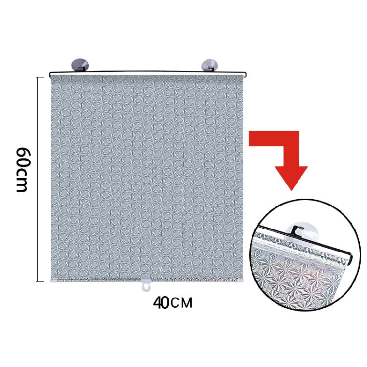Suction Cup Car Shade Curtain Window Telescopic Roller Blind, Size: 50x125cm Silver Laser, 40x60cm Silver Lyser, 40x125cm Silver Lyser, 50x125cm Silver Laser, 40x125cm Black Mesh, 45x125cm Silver Lyser