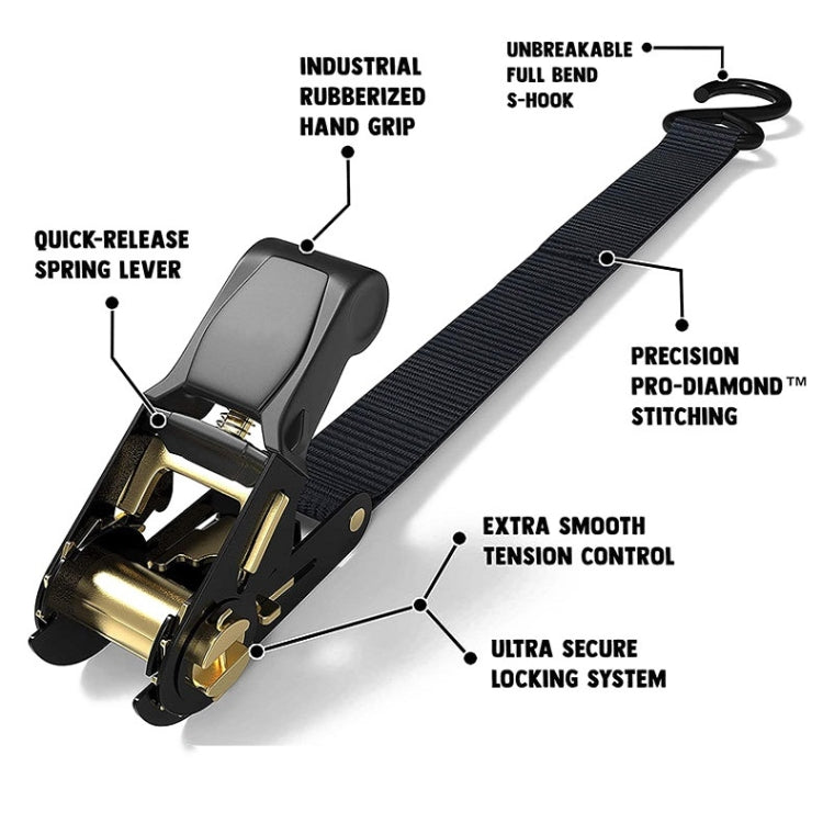 Motorcycle Car Fixed Cargo Ratchet Straps Trailer Tensioner, Cargo Ratchet Straps