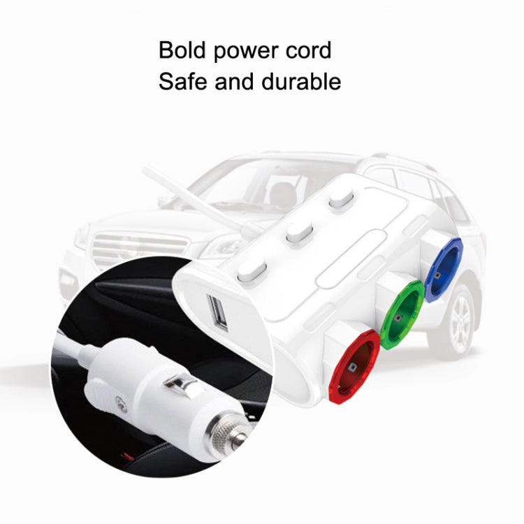 MEICHELE Car Cigarette Lighter Charger Dual USB 1A+2.1A With Switch, White Voltage Version