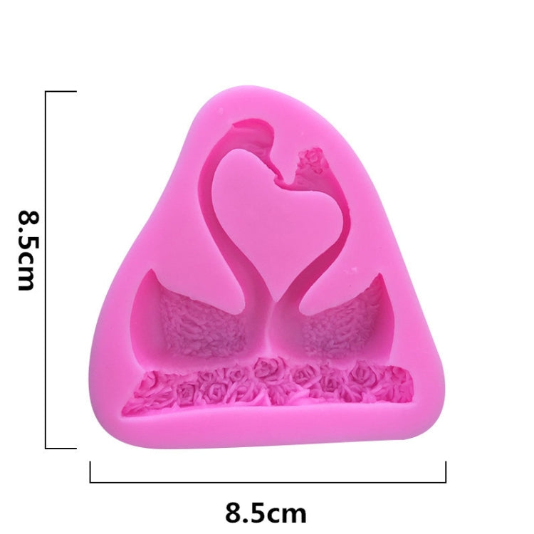 2 PCS Double Swan Rose DIY Fondant Baking Cake Liquid Silicone Mold, Double Swan Rose