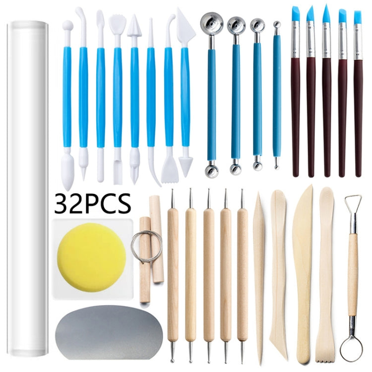 32-in-1 Clay Pottery Clay Carving and Making Combination Tool, 32-in-1 Tool