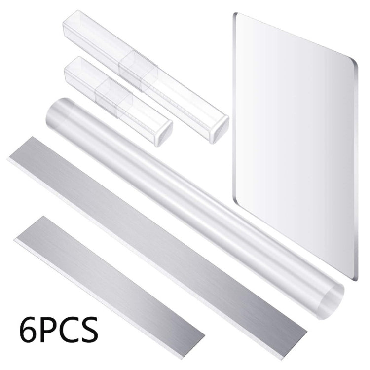 6 In 1 Acrylic Stick Press Clay Plate Pottery Clay Tools, 6 In 1