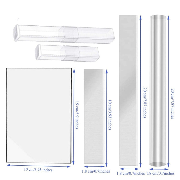 6 In 1 Acrylic Stick Press Clay Plate Pottery Clay Tools, 6 In 1