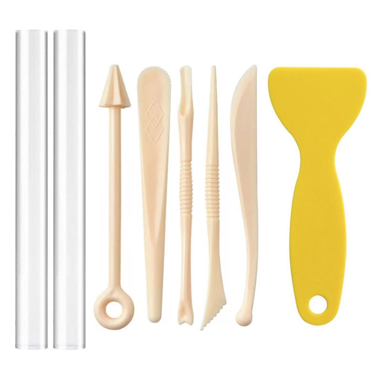 8 In 1 Pottery Tool Set Acrylic Stick  Soft Pottery Clay Carving Knife, 8 In 1