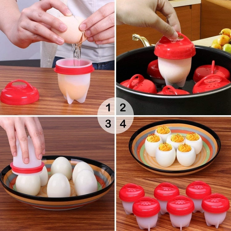 6 PCS/Set Eierkokers Cooker Silicone Non-stick Egg Steamer, Egg Steamer