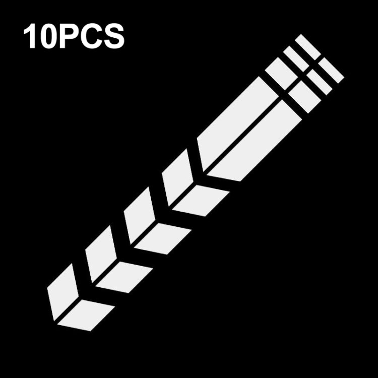 10 PCS Car Stripe Reflective Sticker Motorcycle Fender Arrow Stickers, 10 PCS Blue, 10 PCS Yellow, 10 PCS Green, 10 PCS range, 10 PCS Black, 10 PCS Silver, 10 PCS Red