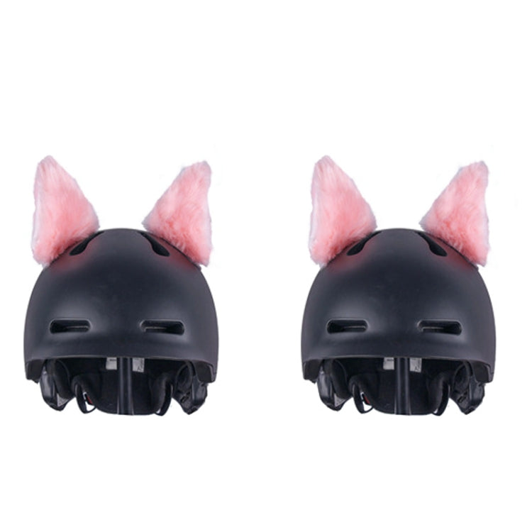 4PCS Motorcycle Plush Ear Helmet Decoration, White, Pink, Light Gray, Black, Red, Rose Red