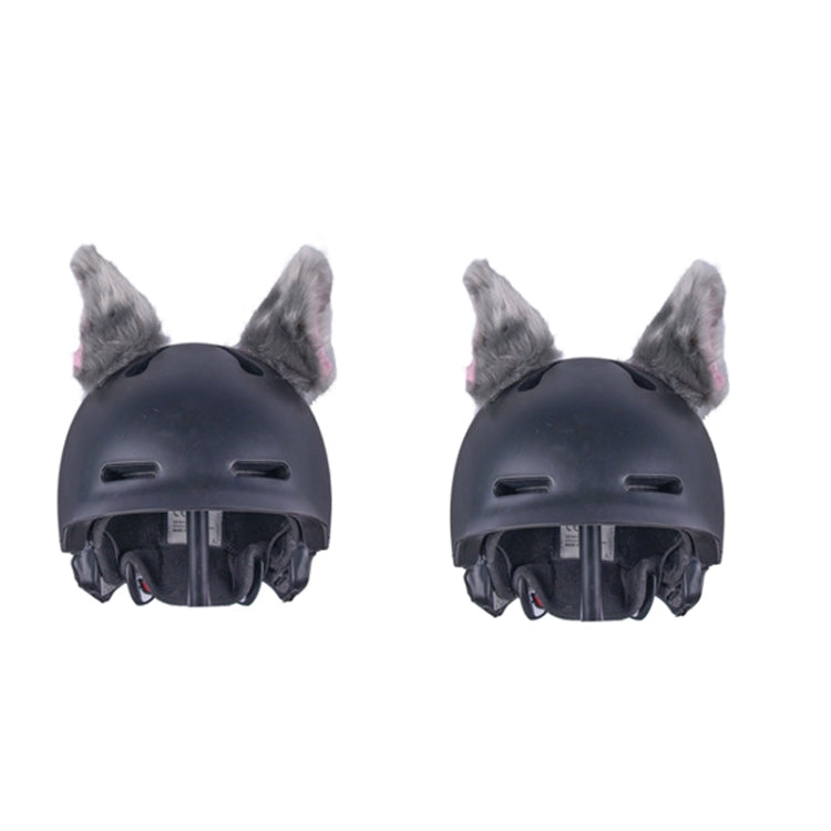 4PCS Motorcycle Plush Ear Helmet Decoration, White, Pink, Light Gray, Black, Red, Rose Red
