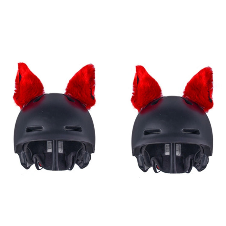 4PCS Motorcycle Plush Ear Helmet Decoration, White, Pink, Light Gray, Black, Red, Rose Red
