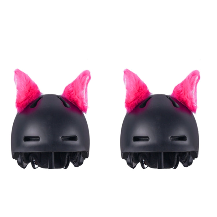4PCS Motorcycle Plush Ear Helmet Decoration, White, Pink, Light Gray, Black, Red, Rose Red