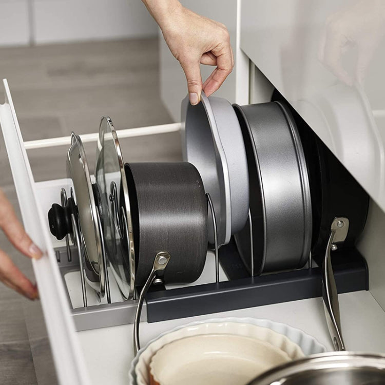 Adjustable Kitchen Shelf Kitchenware Cutting Board Pot Cover Telescopic Shelf, Adjustable