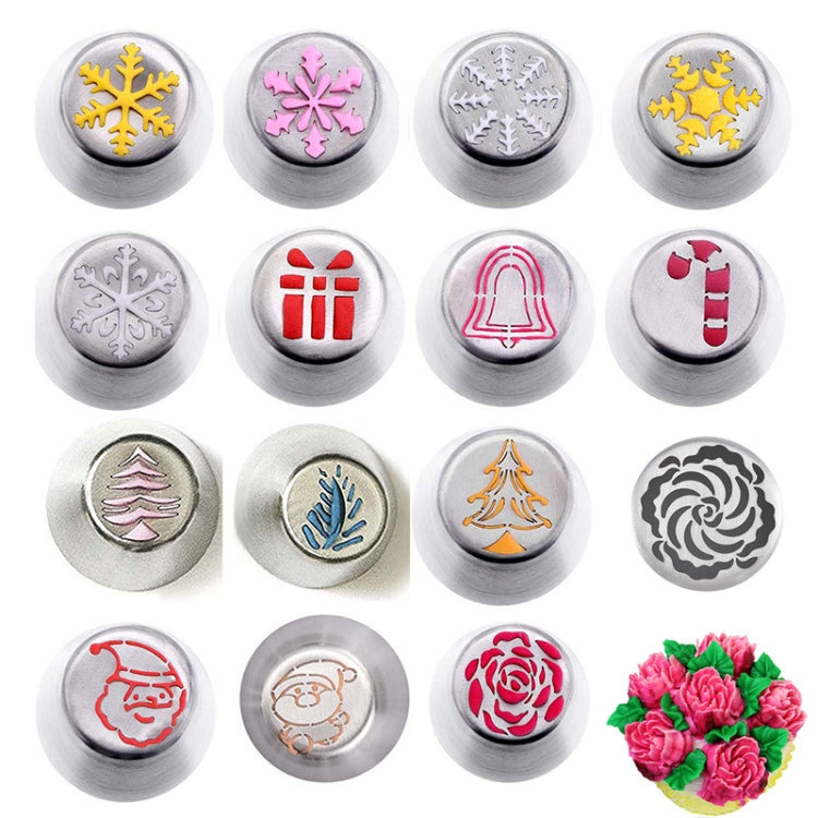 15 In 1 Christmas Themed Piping Cake Baking Kit, Christmas