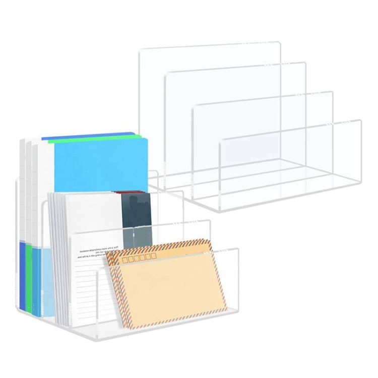 3 Grid Acrylic File Rack Transparent Storage Rack Book Display Rack, Book Display Rack