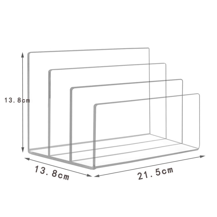 3 Grid Acrylic File Rack Transparent Storage Rack Book Display Rack, Book Display Rack