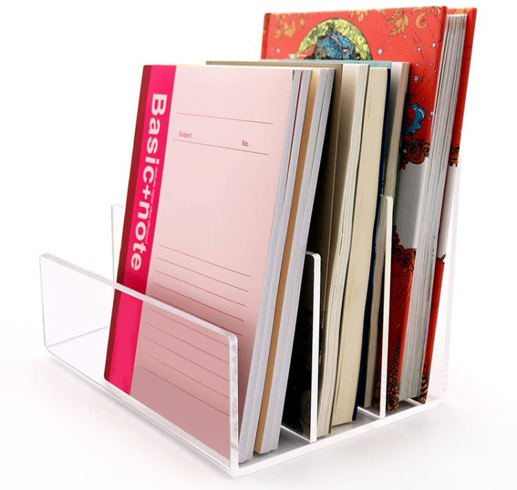 3 Grid Acrylic File Rack Transparent Storage Rack Book Display Rack, Book Display Rack