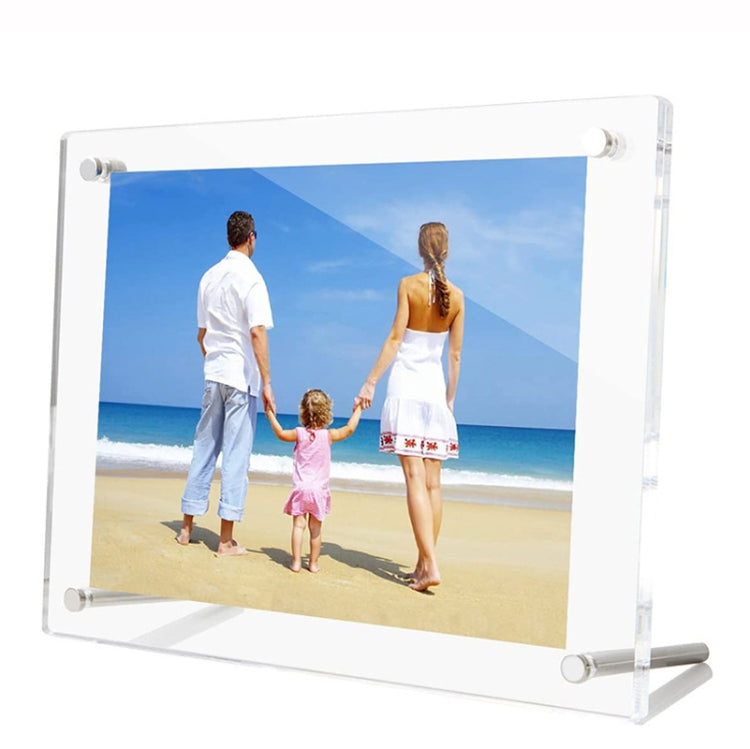 4x6 Inch Acrylic Photo Frame Transparent Frameless Desktop Photo Stand, 4x6 Inch
