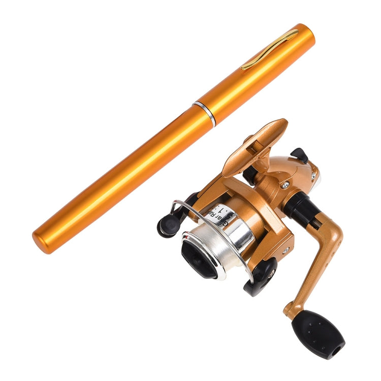 LEO Pen Type Fishing Rod & Spinning Wheel Fishing Reel Portable Pocket Fishing Gear, H8022PU Purple, H8022 Silver, H8022G Gold