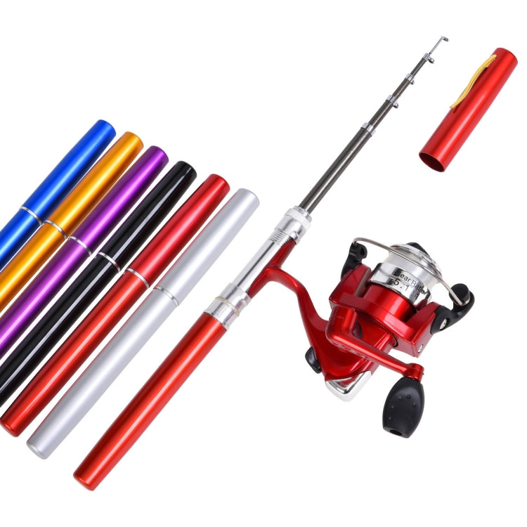 LEO Pen Type Fishing Rod & Spinning Wheel Fishing Reel Portable Pocket Fishing Gear, H8022PU Purple, H8022 Silver, H8022G Gold