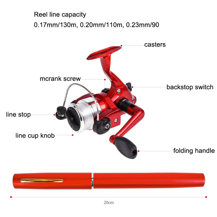 LEO Pen Type Fishing Rod & Spinning Wheel Fishing Reel Portable Pocket Fishing Gear, H8022PU Purple, H8022 Silver, H8022G Gold