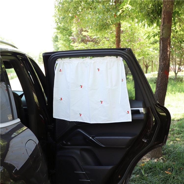 Car Window Summer Heat Insulation Sunshade Curtain Cotton Sun Block, Solar Flower, Cherry, Girl