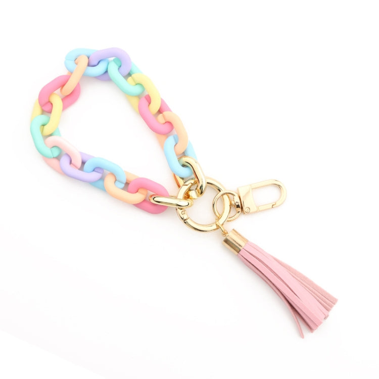 Keychain Ladies Acrylic Bracelet Jewelry, Brown, Black, Yellow, Colorful, Pink, Green