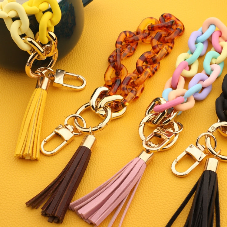 Keychain Ladies Acrylic Bracelet Jewelry, Brown, Black, Yellow, Colorful, Pink, Green