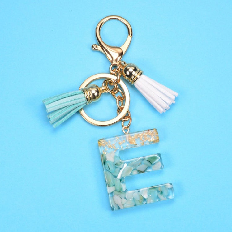 2 PCS Gold Foil English Letter Tassel Keychain Bag Decoration Pendant, A, B, C, D, E, F, G, H, I, J, K, L, M, N, O, P, Q, R, S, T, U, V, W, X, Y, Z