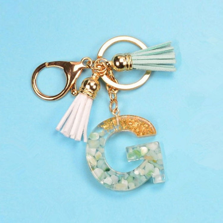 2 PCS Gold Foil English Letter Tassel Keychain Bag Decoration Pendant, A, B, C, D, E, F, G, H, I, J, K, L, M, N, O, P, Q, R, S, T, U, V, W, X, Y, Z
