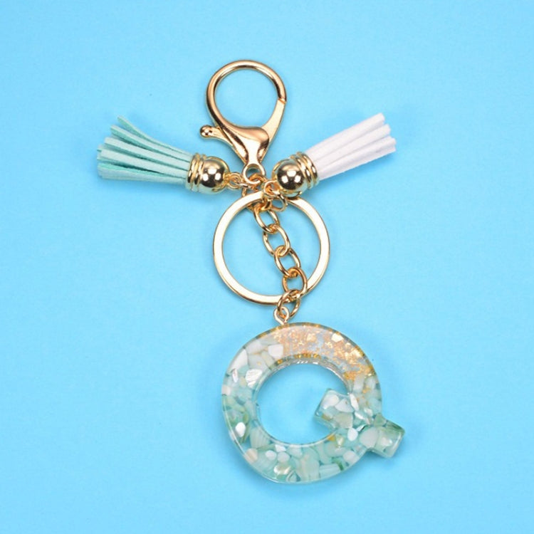 2 PCS Gold Foil English Letter Tassel Keychain Bag Decoration Pendant, A, B, C, D, E, F, G, H, I, J, K, L, M, N, O, P, Q, R, S, T, U, V, W, X, Y, Z
