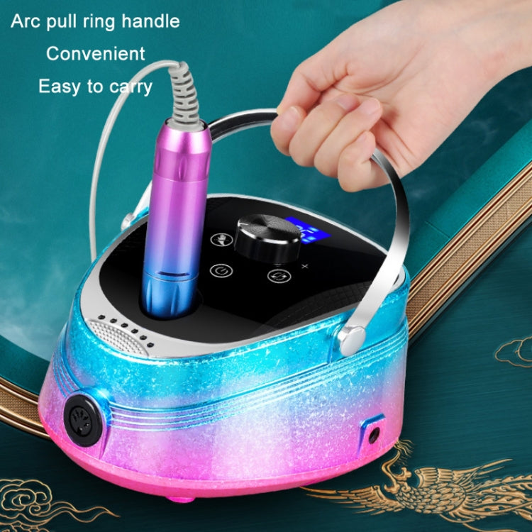 Ice Flower Gradient Rechargeable Low Noise Nail Polishing Machine, US Plug (Pink Blue), EU Plug (Pink Blue), US Plug (Yellow Green), EU Plug (Yellow Green)